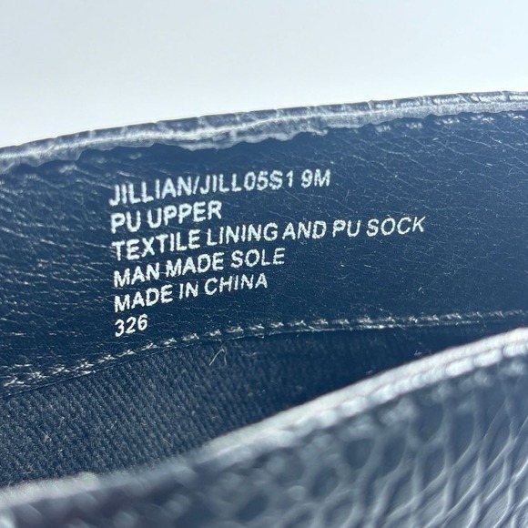 Steve Madden Jillian Ankle Boots Womens 9M Black Croc Embossed Block Heel Zipper - Picture 13 of 14